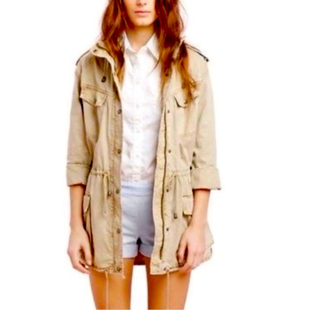 Aritzia Talula Beige Trooper Utility Jacket